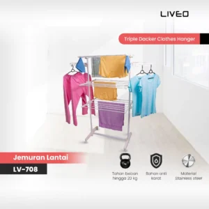 Jemuran Lipat Lantai Baju Liveo LV-708 / Liveo Triple Decker Clothes Hanger