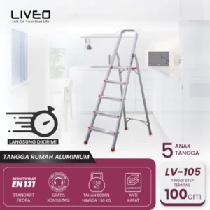 Tangga Rumah Lipat Alumunium Liveo LV-105 / Tangga 5 step