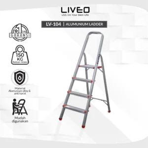 Tangga Rumah Lipat Alumunium Liveo LV-104 / Tangga 4 step