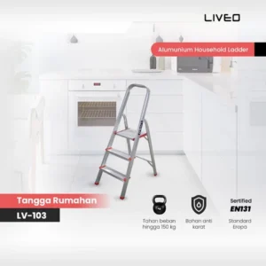 Tangga Rumah Lipat Alumunium Liveo LV-103 / Tangga 3 step