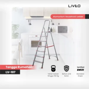 Tangga Rumah Lipat Alumunium Liveo LV-107 / Tangga 7 step