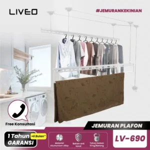 LIVEO Jemuran Lifting Baju Alumunium Liveo LV-690 / Jemuran Langit - langit Plafon Atap