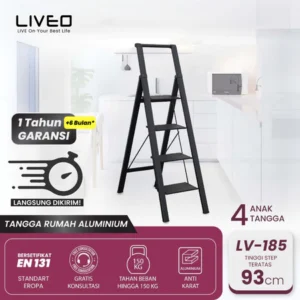 Tangga Rumahan Lipat Alumunium LIVEO LV-184 / Ladder 4 Step