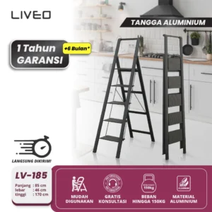 Tangga Rumahan Lipat Alumunium LIVEO LV-185 / Ladder 5 Step