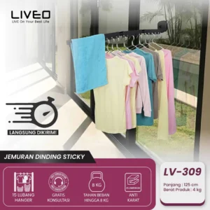 JEMURAN STICKY LV-309 ALUMUNIUM NEMPEL DI DINDING KACA KERAMIK